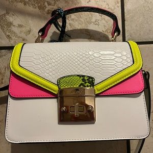 Aldo snake print multicolor trim purse
